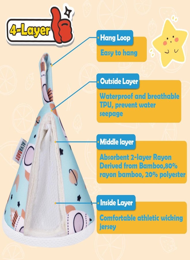 ألفا بيبي مجموعة ALVABABY من 4 قطع من أغطية التبول للأطفال الرضع، مقاس 3.5 × 4 بوصة، درع قوي لامتصاص الماء، غطاء تبول قابل لإعادة الاستخدام بأربع طبقات، ملحق لتغيير الحفاضات كهدية للطفل - Image 2
